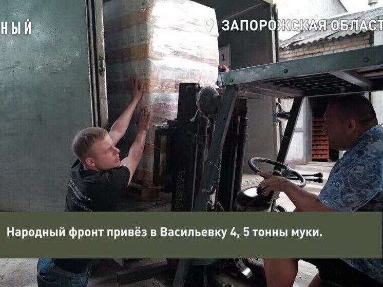 Народный фронт доставил муку в запорожскую Васильевку под прицелом вражеских дронов