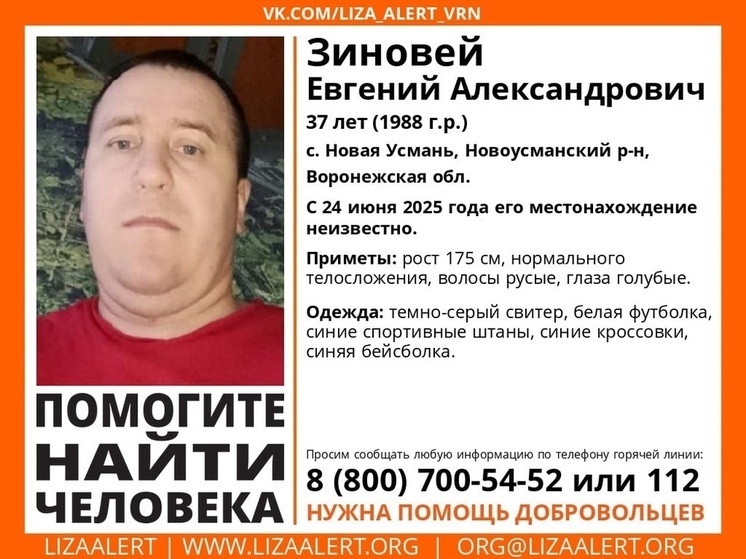 Воронежское волонтеры распространяют ориентировки пропавшего Евгения Зиновея