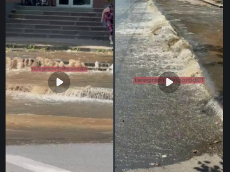 В Белгороде на улице Садовой случился потоп