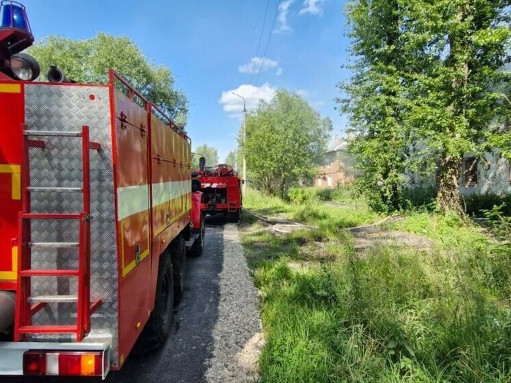 Пожарные справились с огнем в тульской заброшке