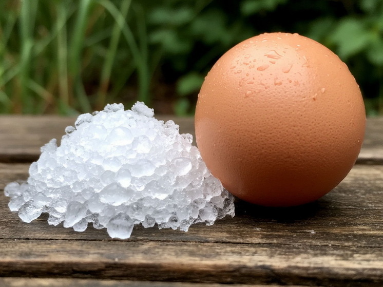 В Подмосковье жители сняли на видео град размером с куриное яйцо