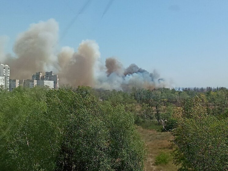 В запорожском Энергодаре разгорелся масштабный пожар