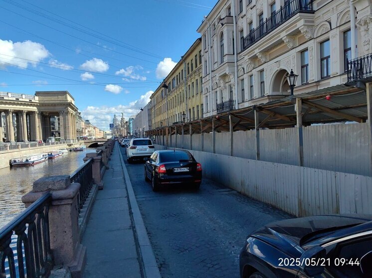 Набережную канала Грибоедова перекроют до осени 2026 года в Петербурге