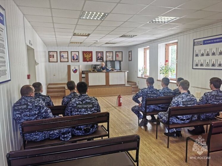 В Орловской области сотрудники МЧС провели инструктаж и мастер-класс для росгвардейцев