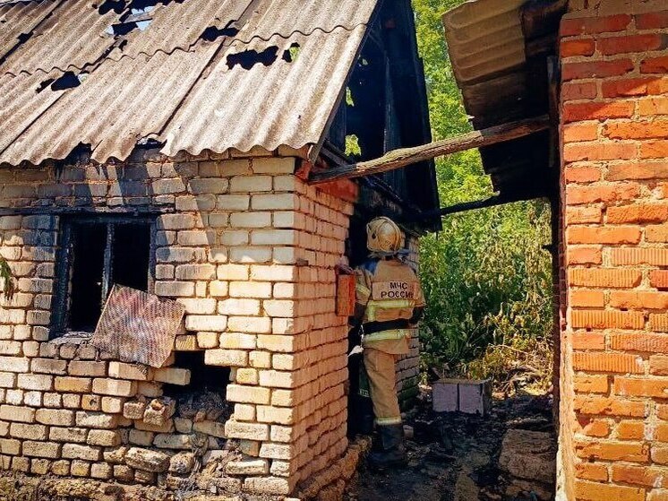 В Липецкой области пожарные не дали огню перекинуться на жилой дом