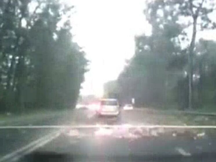 Водителю в Подмосковье чудом повезло во время ненастья