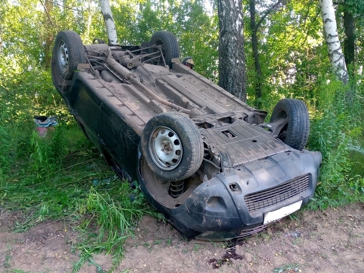 В Железногорском районе перевернулся автомобиль «Рено»