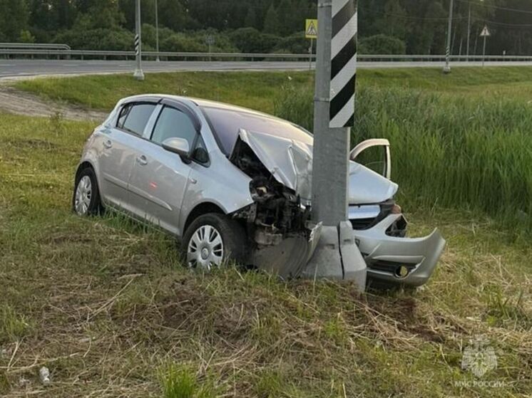 В Калуге Opel протаранил столб