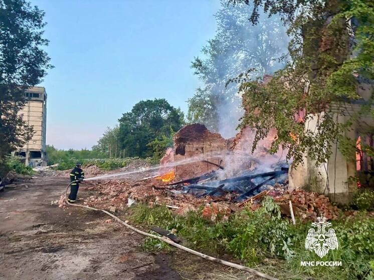 В Тверской области вспыхнуло заброшенное строение