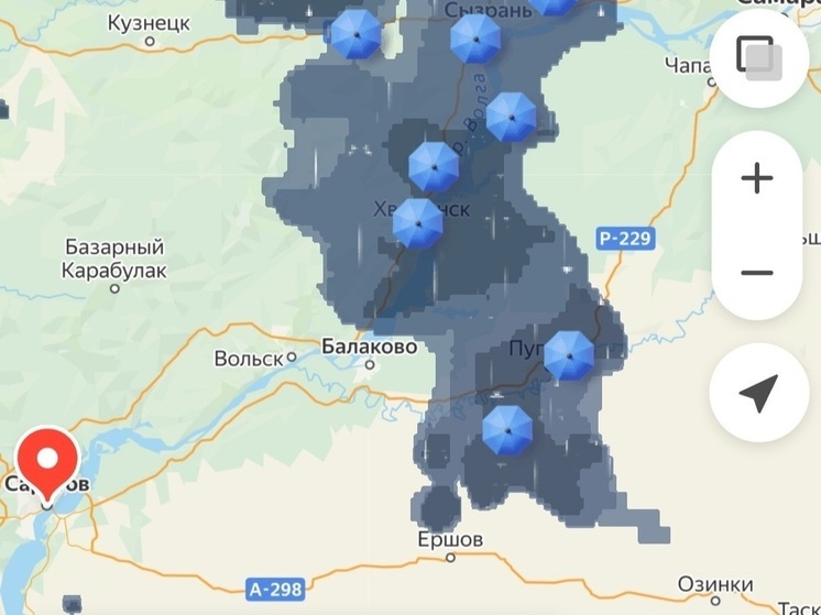 Ливни в Саратовской области накрыли Хвалынск и подошли к Балаково