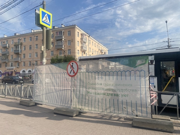Пешеходный переход на площади Победы в Рязани закрыли из-за благоустройства