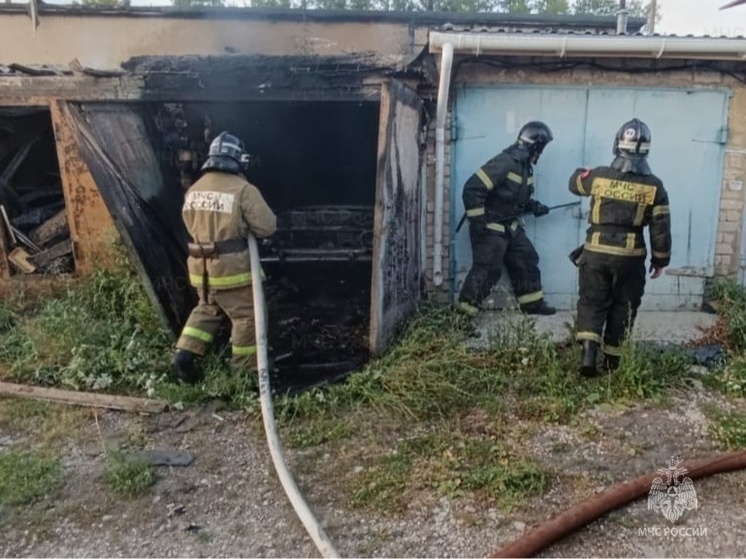 В Орле горели гараж и автомобиль
