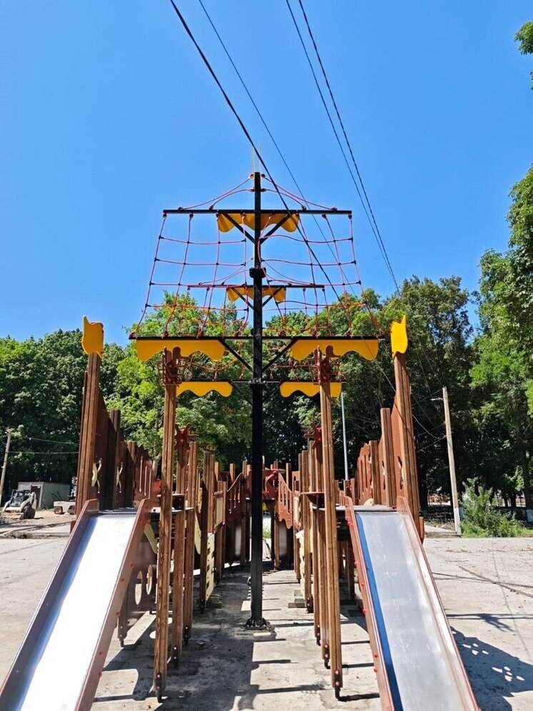 На Ставрополье «пришвартовался» игровой корабль - благоустройство парка в Боргустанской на финишной прямой