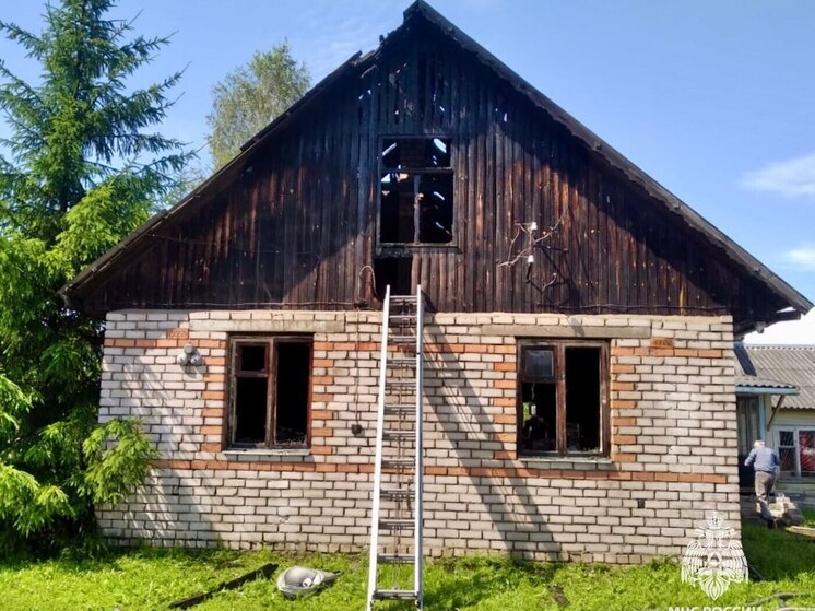 8 специалистов МЧС тушили пожар в Псковском округе