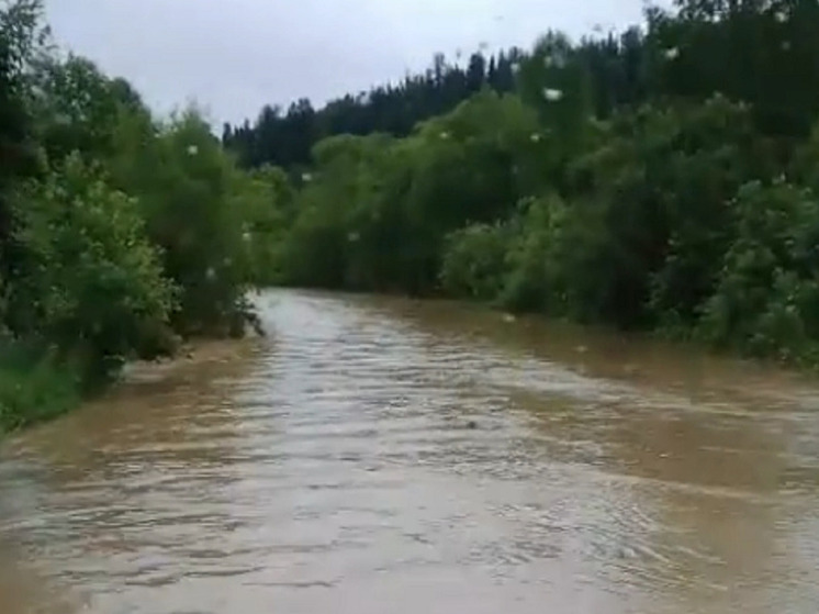Кузбасский водитель покорил дорогу Таштагол-Кабырза, превратившуюся в реку