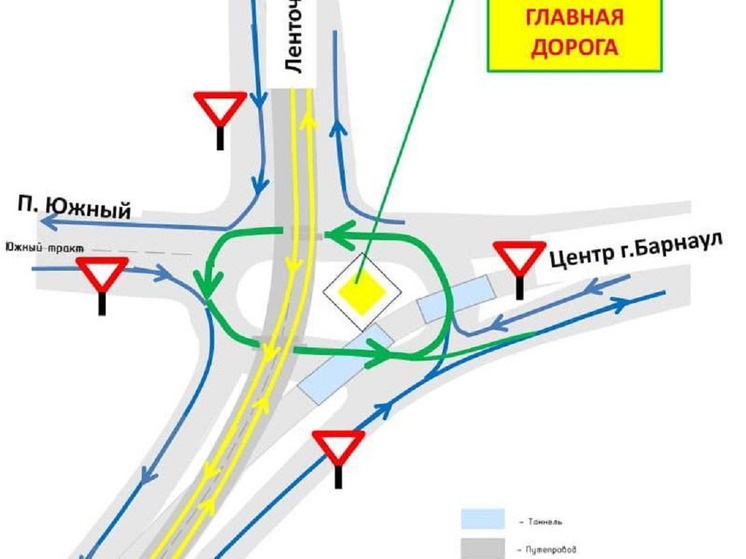 По большому кольцу развязки на Змеиногорском в Барнауле запустили движение
