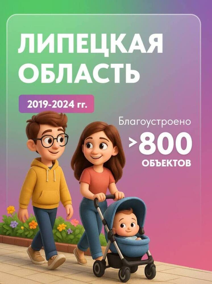 С 2019 года в Липецкой области по нацпроекту благоустроено более 800 объектов
