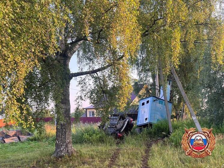 Под Тверью молодой водитель вылетел с дороги и врезался в фонарный столб