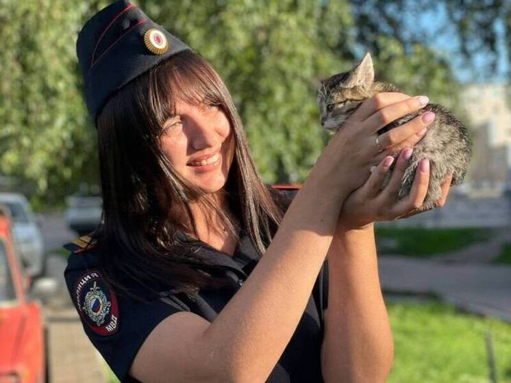 Хакасский полицейский спасла выброшенную на дорогу из машины живую игрушку