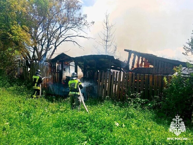 В Республике Алтай загорелось 105 «квадратов» хозпостройки
