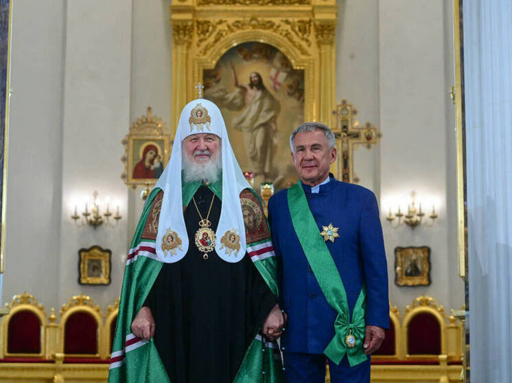 В Казанском Кремле Минниханов и Шаймиев встретились с Патриархом Кириллом