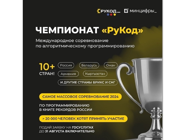 На портале Госуслуг открыт прием заявок для участия в Чемпионате «РуКод»