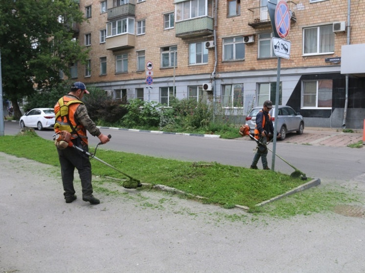 В Туле газоны приводят в порядок