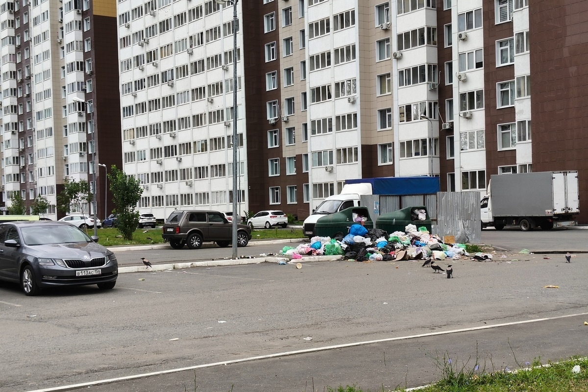 В одном из жилых комплексов Оренбурга не убирают площадки для мусора