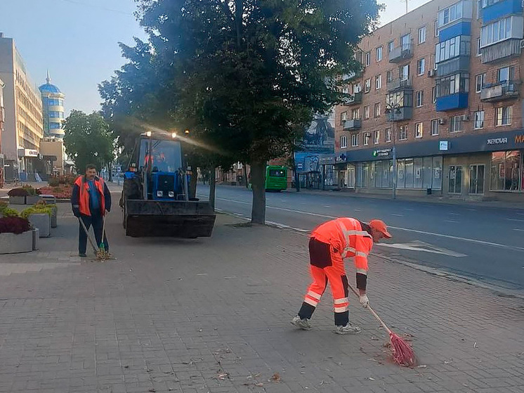 В Курске более 60 специалистов трудятся над уборкой улиц