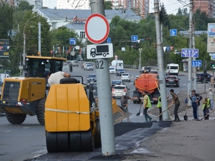 В центре Иванова идет ремонт тротуаров