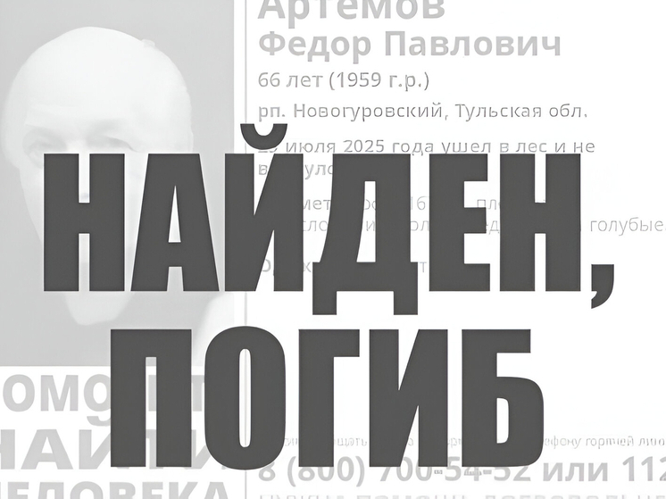 Пропавшего 25 июля жителя поселка Новогуровский нашли мертвым