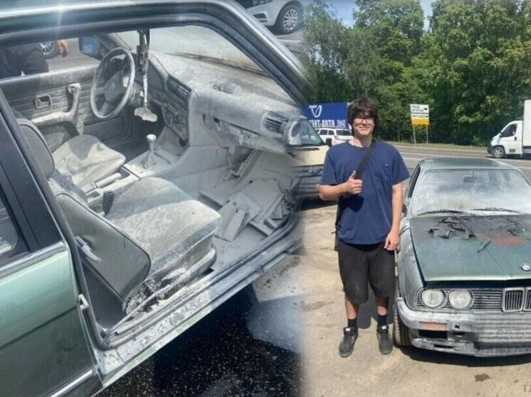 В Воронеже на Димитрова вспыхнул летящий на скорости «Бумер»