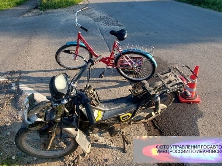 В Ивановской области друг об друга переломались мопедист и велосипедистка
