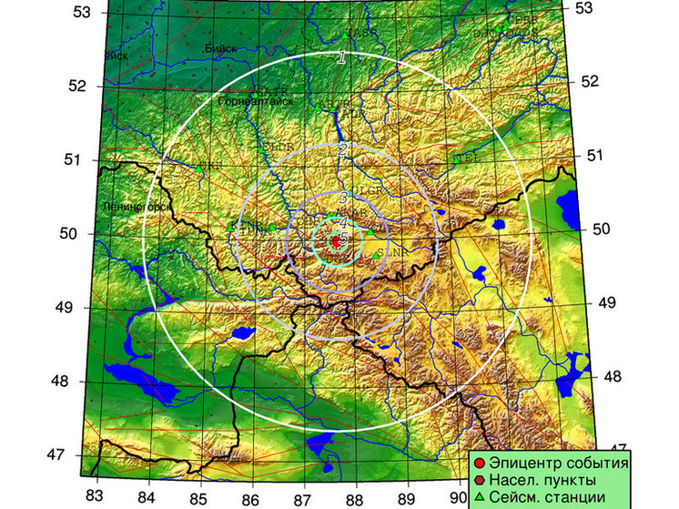 На Алтае 30 июля произошло землетрясение магнитудой 4,4
