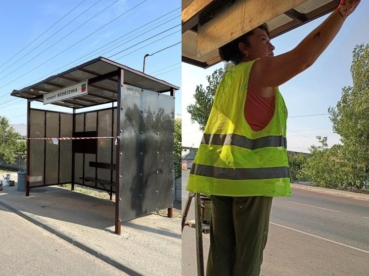 В запорожской Константиновке обновляют транспортные остановки