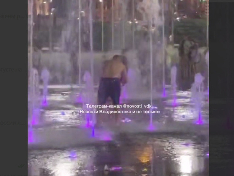 Горожане в шоке: мужчина устроил банный день в «умном» фонтане в центре Владивостока