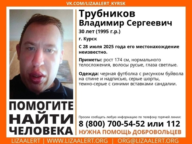 В Курской области разыскивают пропавшего Владимира Трубникова