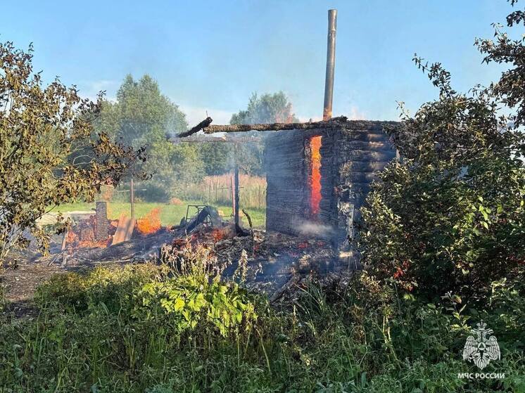 В деревне под Тверью полностью сгорела хозпостройка: причина пока не известна