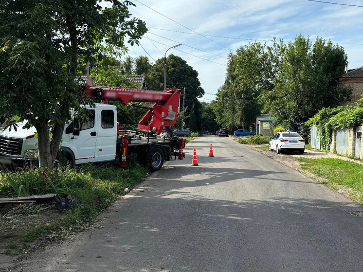 В Орле водитель спецтехники выпал из кабины и врезался в дерево