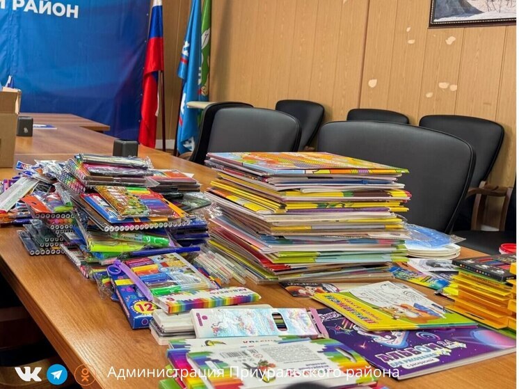 15 коробок «канцелярки» собрали приуральцы для школьников Донбасса