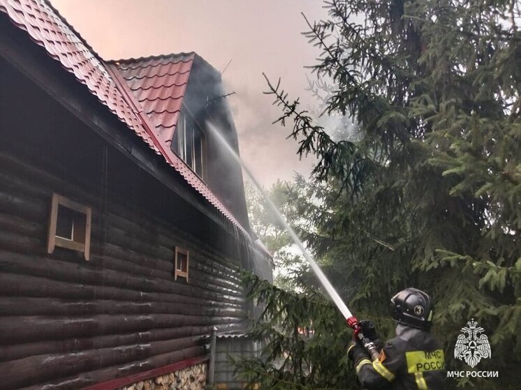 В тульском поселке Горелки произошел пожар в бане на 30 кв метрах