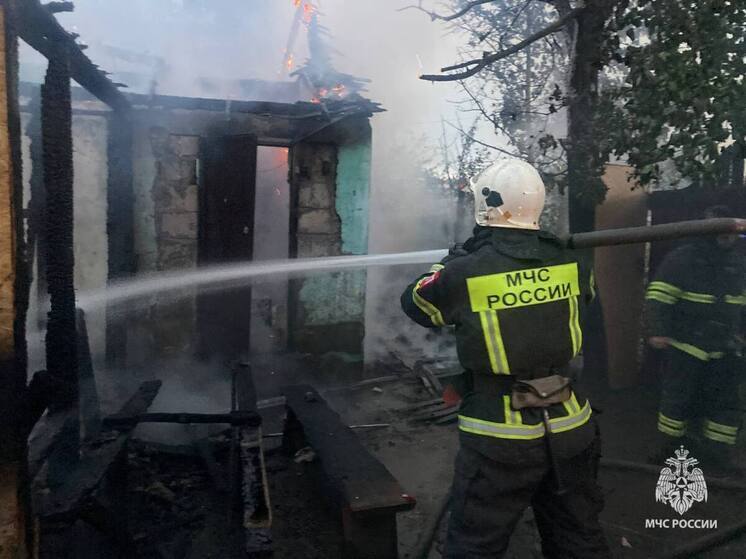 Пожарные спасли жилой дом, которому угрожала полыхающая постройка в Боровичском округе