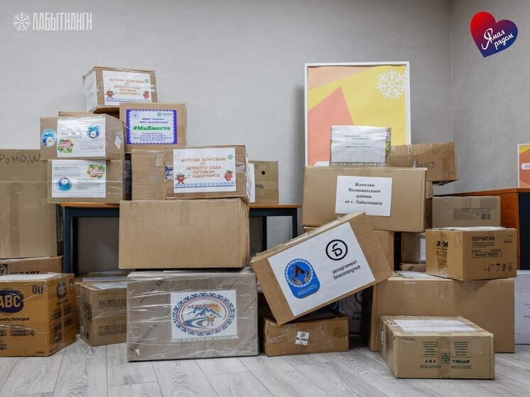 350 кг гумпомощи собрали в Лабытнанги для детей Донбасса