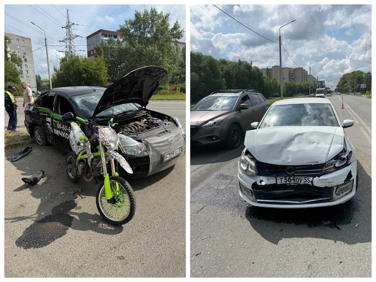 Подросток на питбайке пострадал в тройном ДТП в Омске