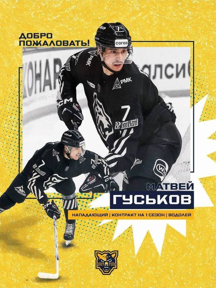Нападающий Матвей Гуськов пополнил состав ХК «Сочи»