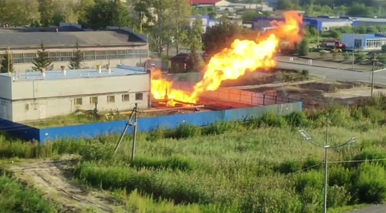 В Кургане загорелась газораспределительная станция: видео