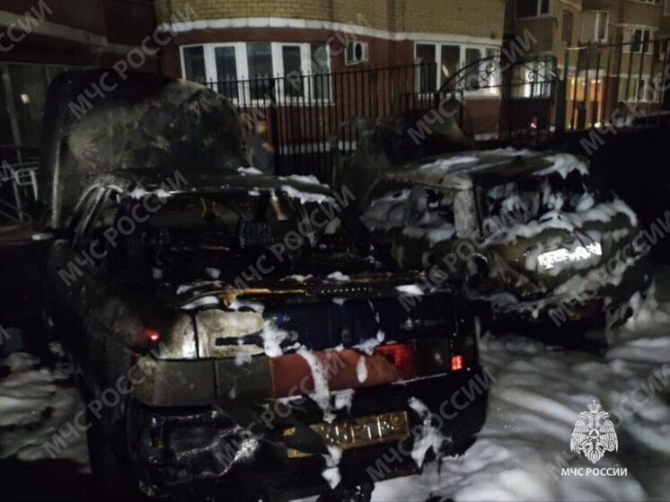 В Брянске ночью сгорели три автомобиля