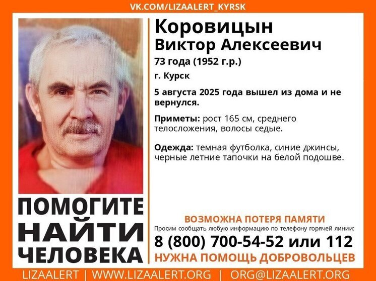 В Курске пропал 73-летний Виктор Коровицын
