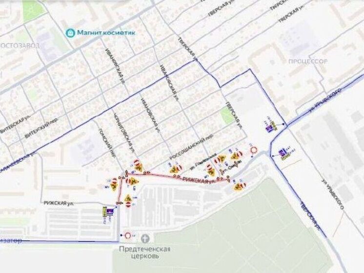 В Воронеже автомобилистам сообщили о блокировке двух улиц на левом берегу