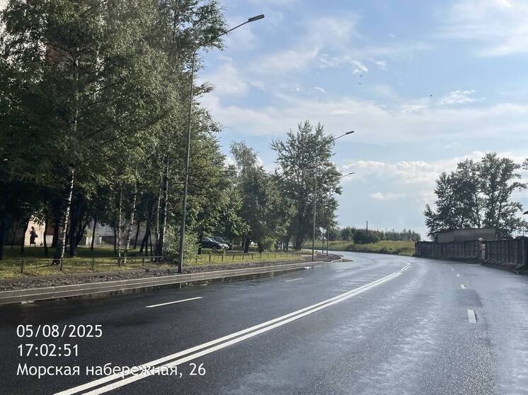 Тротуары на Морской набережной доделают в Петербурге к сентябрю